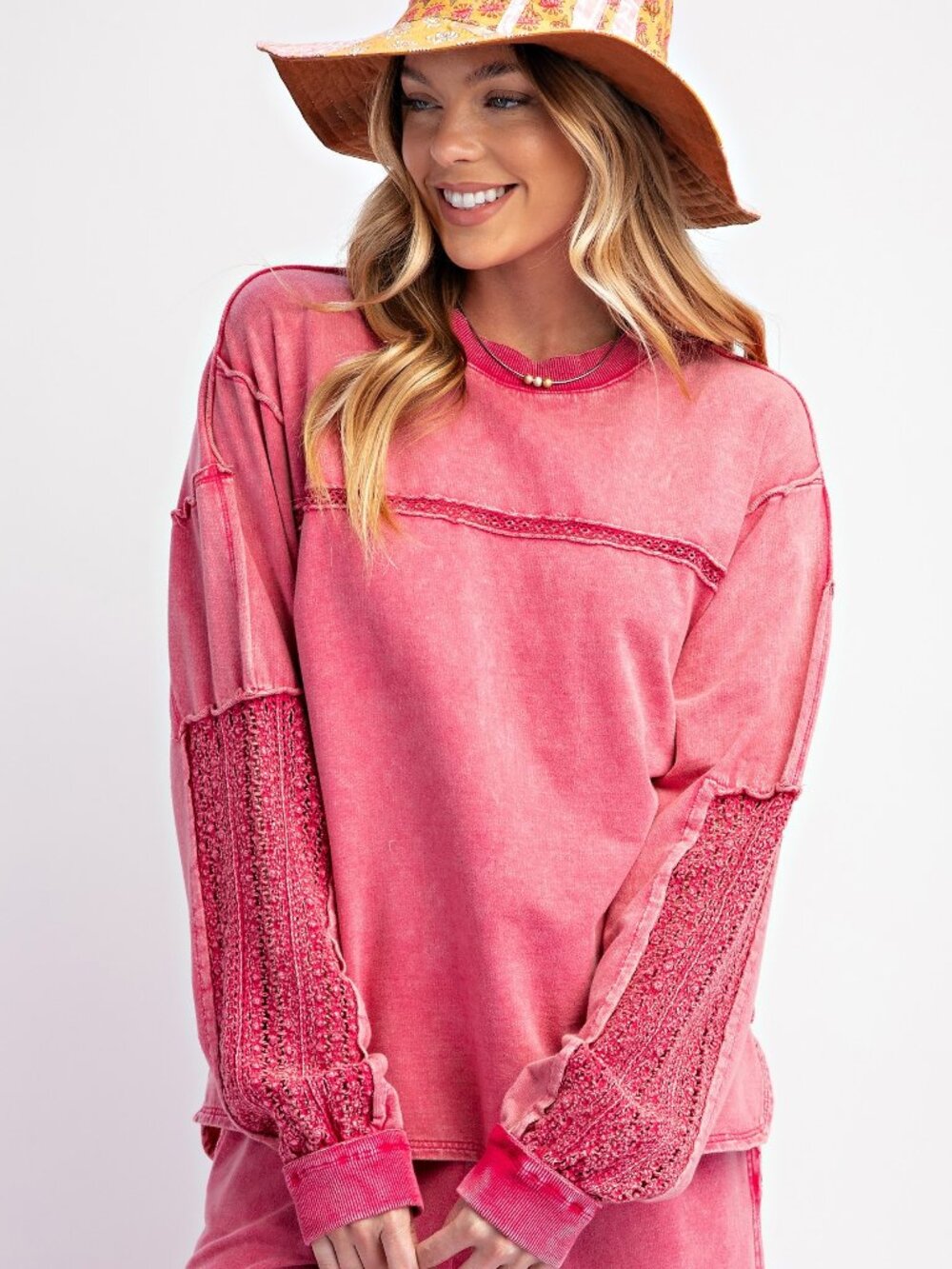 EASEL CROCHET SWEATSHIRT S